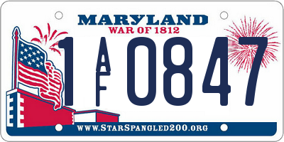 MD license plate 1AF0847