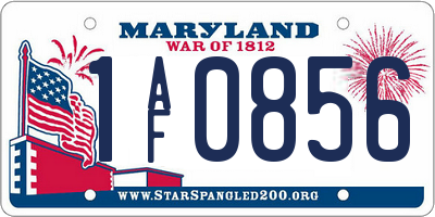 MD license plate 1AF0856