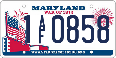 MD license plate 1AF0858