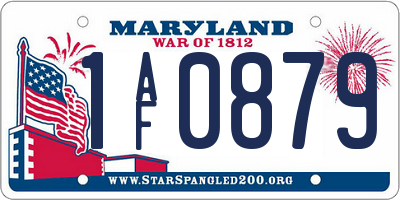 MD license plate 1AF0879