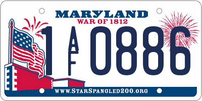 MD license plate 1AF0886