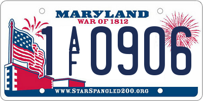 MD license plate 1AF0906