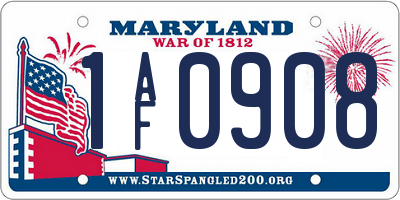 MD license plate 1AF0908