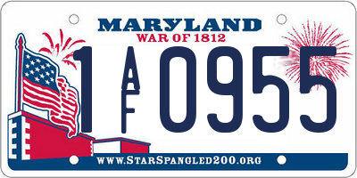MD license plate 1AF0955