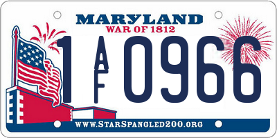 MD license plate 1AF0966