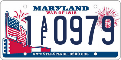 MD license plate 1AF0979