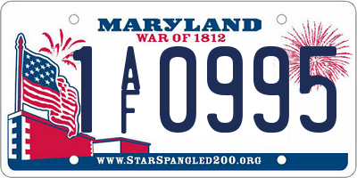 MD license plate 1AF0995