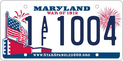 MD license plate 1AF1004