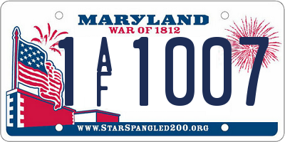 MD license plate 1AF1007