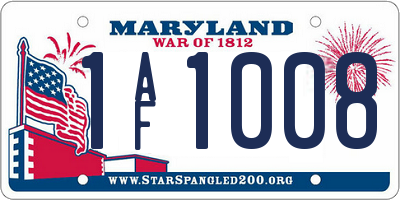 MD license plate 1AF1008