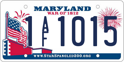 MD license plate 1AF1015