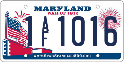 MD license plate 1AF1016