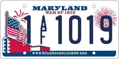 MD license plate 1AF1019