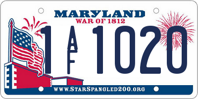 MD license plate 1AF1020