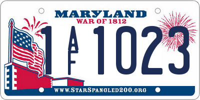 MD license plate 1AF1023