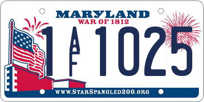 MD license plate 1AF1025