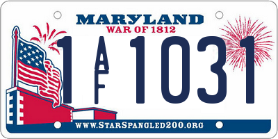 MD license plate 1AF1031