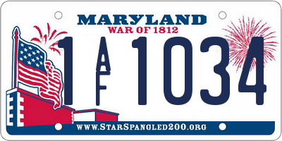 MD license plate 1AF1034