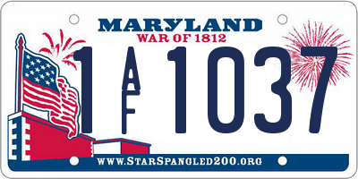 MD license plate 1AF1037