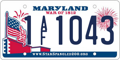 MD license plate 1AF1043