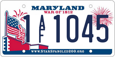 MD license plate 1AF1045