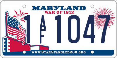 MD license plate 1AF1047