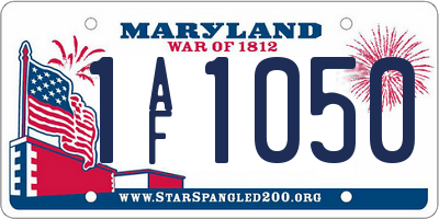 MD license plate 1AF1050