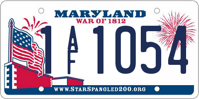 MD license plate 1AF1054