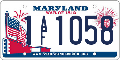 MD license plate 1AF1058