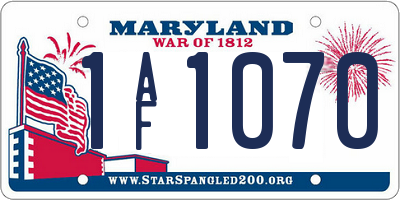 MD license plate 1AF1070