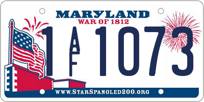 MD license plate 1AF1073