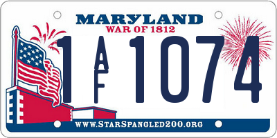 MD license plate 1AF1074