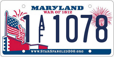 MD license plate 1AF1078