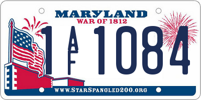 MD license plate 1AF1084