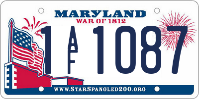 MD license plate 1AF1087