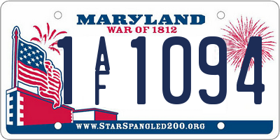 MD license plate 1AF1094