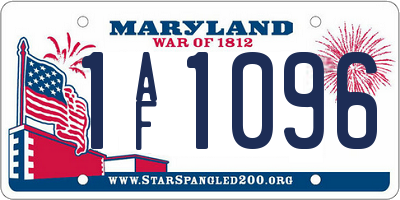 MD license plate 1AF1096