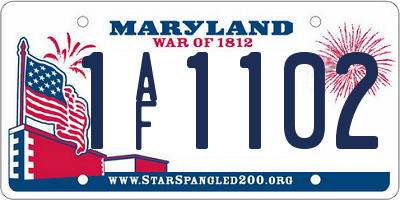 MD license plate 1AF1102