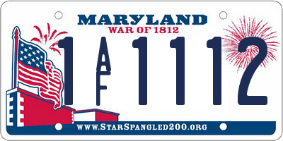 MD license plate 1AF1112