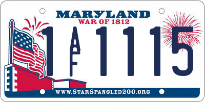MD license plate 1AF1115