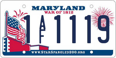 MD license plate 1AF1119