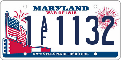 MD license plate 1AF1132