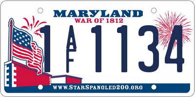 MD license plate 1AF1134