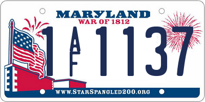 MD license plate 1AF1137