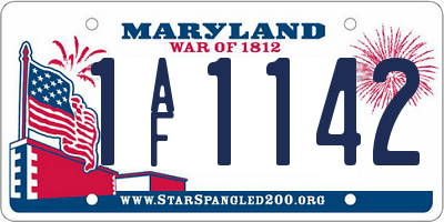 MD license plate 1AF1142