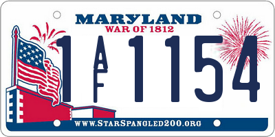 MD license plate 1AF1154