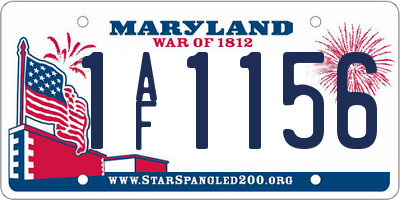 MD license plate 1AF1156