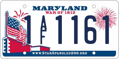 MD license plate 1AF1161