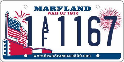 MD license plate 1AF1167