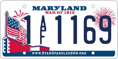 MD license plate 1AF1169